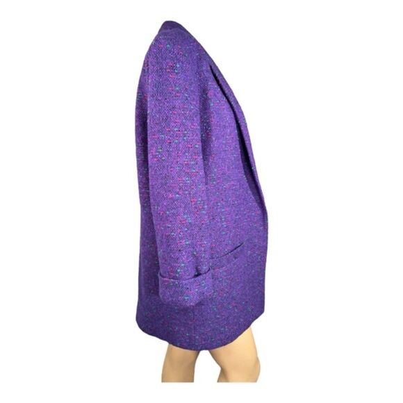 Vintage Elliot Andrews Oversized Purple Tweed Blazer - Picture 3 of 6